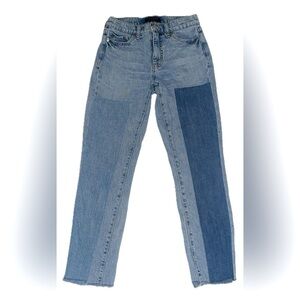 Banana Republic High Rise Straight Leg Patchwork Jean Size 25/0